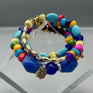 Colorful Beaded stone glass Bracelet